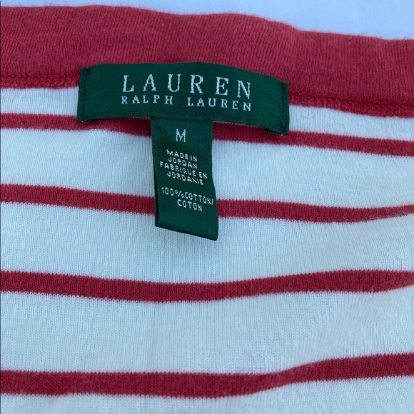 Lauren Ralph Lauren Womens Medium low cut 1/2 button down shirt.red - Picture 4 of 5